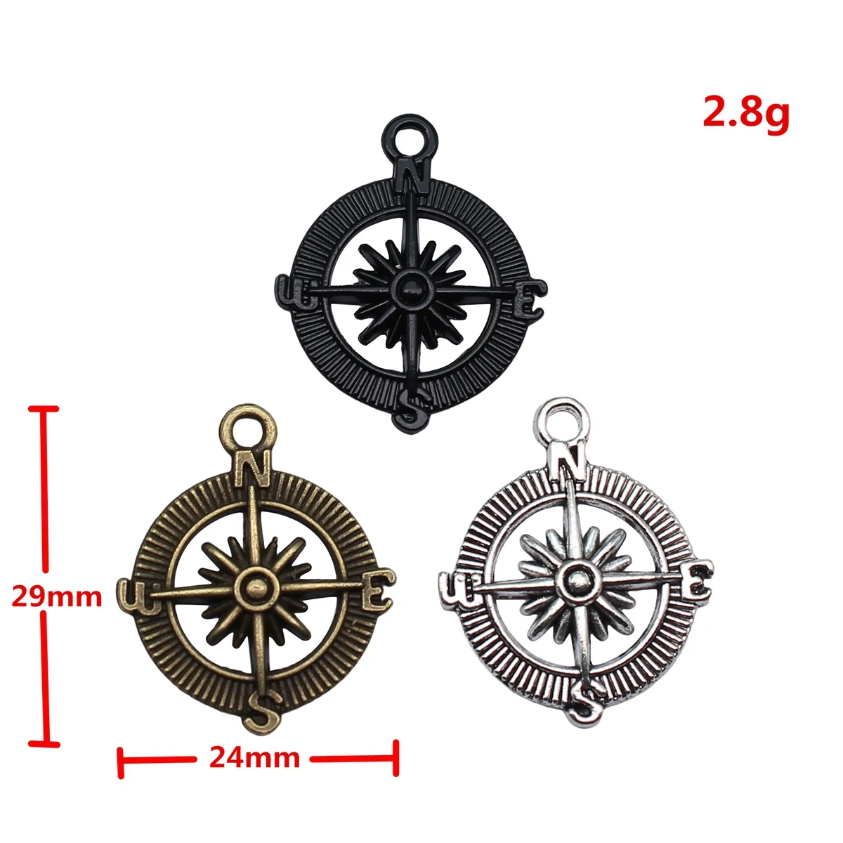 WYSIWYG 10pcs 28x24mm Charms Compass Pendant Fit DIY Handmade Jewelry