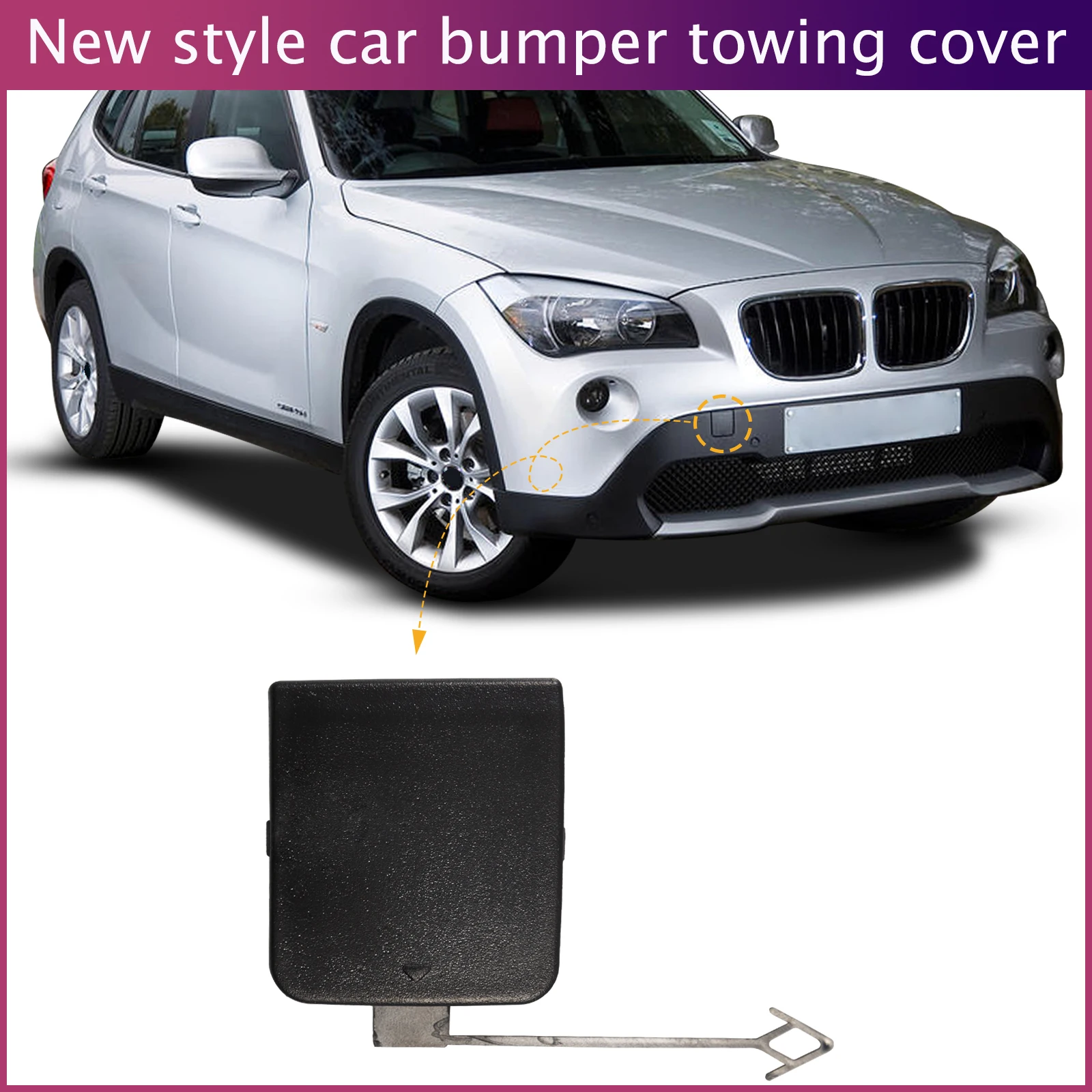 

Front Bumper Tow Hook Cap Towing Eye Cover For BMW X1 E84 2009-2012 51112990204 Car Accessories