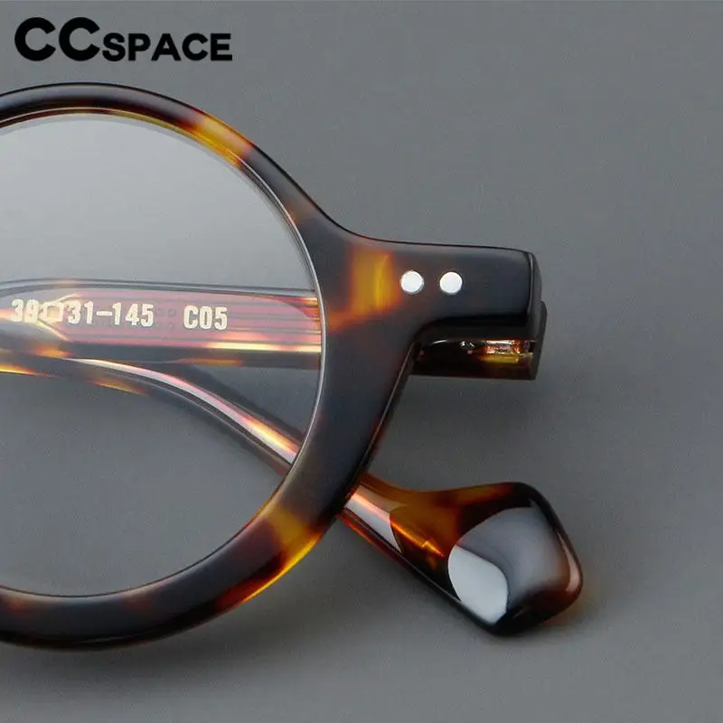 R57447 Casual Round Acetate Glasses Frame Women Retro Rivet Optical Presbyopia Eyeglasses Men Customizable Prescription Eyeglass