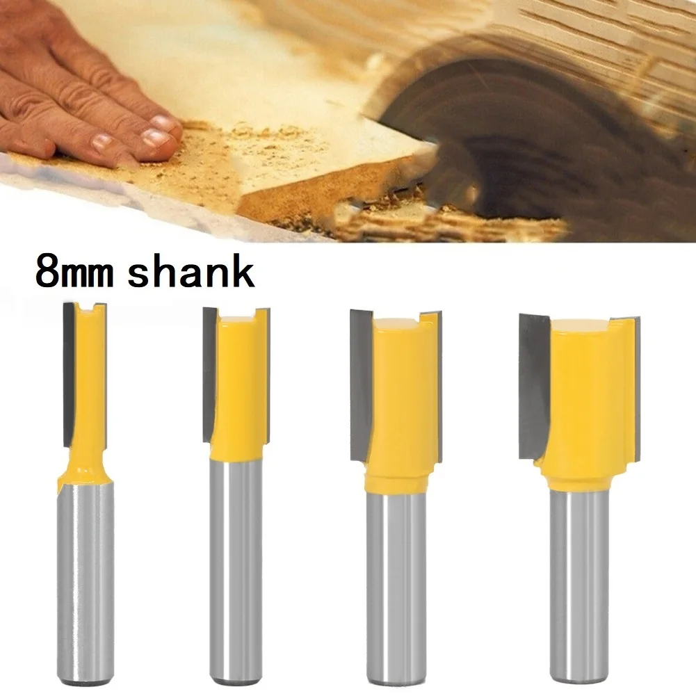 Straight Router Bit 1pc 6/10/12/16mm Clean Woodwork Tool 8mm Shank Carving Milling Cutter Practical Replacement