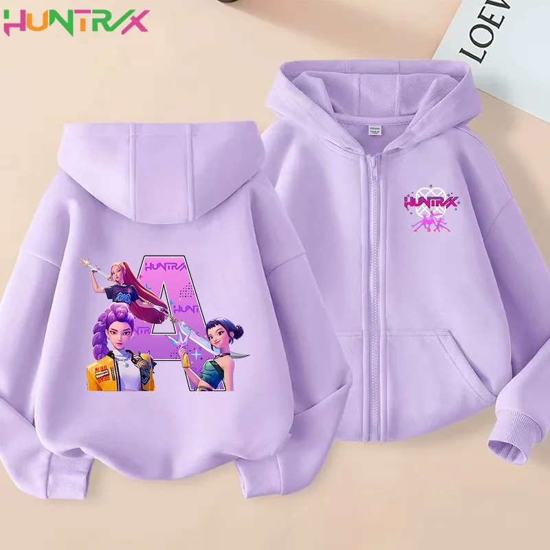 K-pop شيطان الصيادين رسالة A-Z الكرتون طباعة عارضة أعلى مع سستة الأطفال مقنعين البلوز عيد ميلاد للبنين بنات هدية