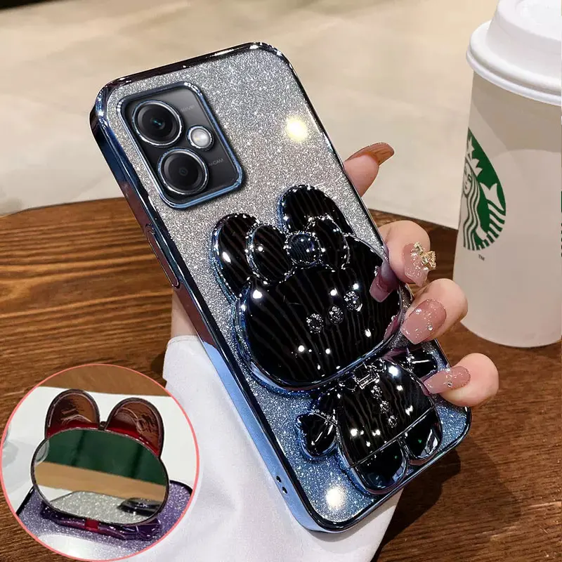 Luxury Cover for MOTO G54 Glitter Stand Holder Case For Motorola Moto G54 G84 G23 G13 G83 G73 G53 Bracket Shockproof Case G 54