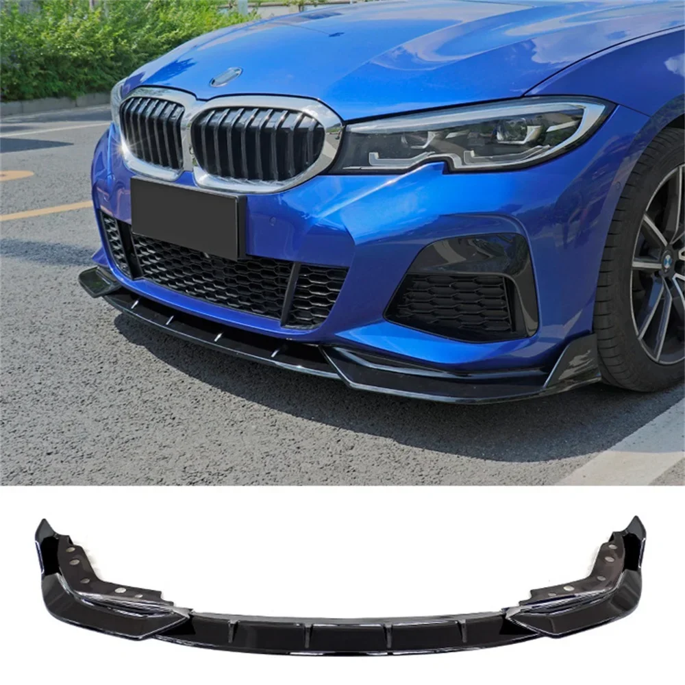 

For BMW New 3 Series 2020 2021 2022 Years G20 FD Car Front Bumper Chin Tail Bodykit Tail Bright Matte Black Watermark Pattern