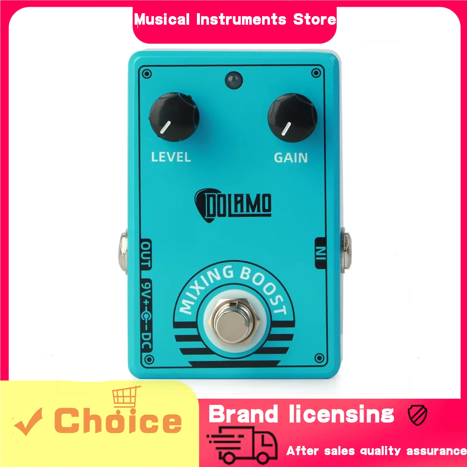 

Dolamo Electric Guitar Effector Pedal Boost Alloy Casing True Bypass Level and Gain Controls Pedal Guitar Accessories&Parts