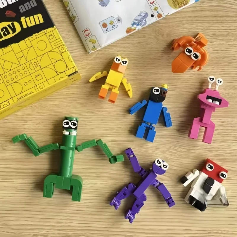 Hot Garten Of Banban Rainbow Friends Brick Diy Figure Doll Horror Monster Game Character Children Toy Family Entertainment Gifts