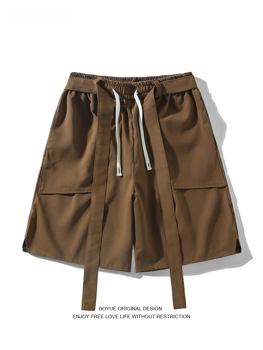 

Boyue Faionable Dstring Elastic Waist Color Men's And Women's Five-Quarter orts Casual Pants Youth Energy Sle