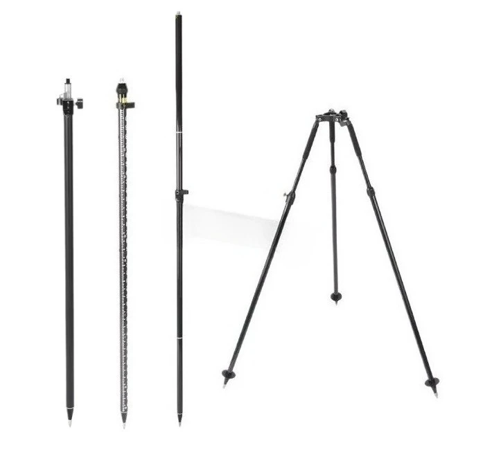 Telescopic Carbon Fiber Surveying Pole - GPS Prism Pole for RTK, Height Adjustable Rover Rod with 5/8