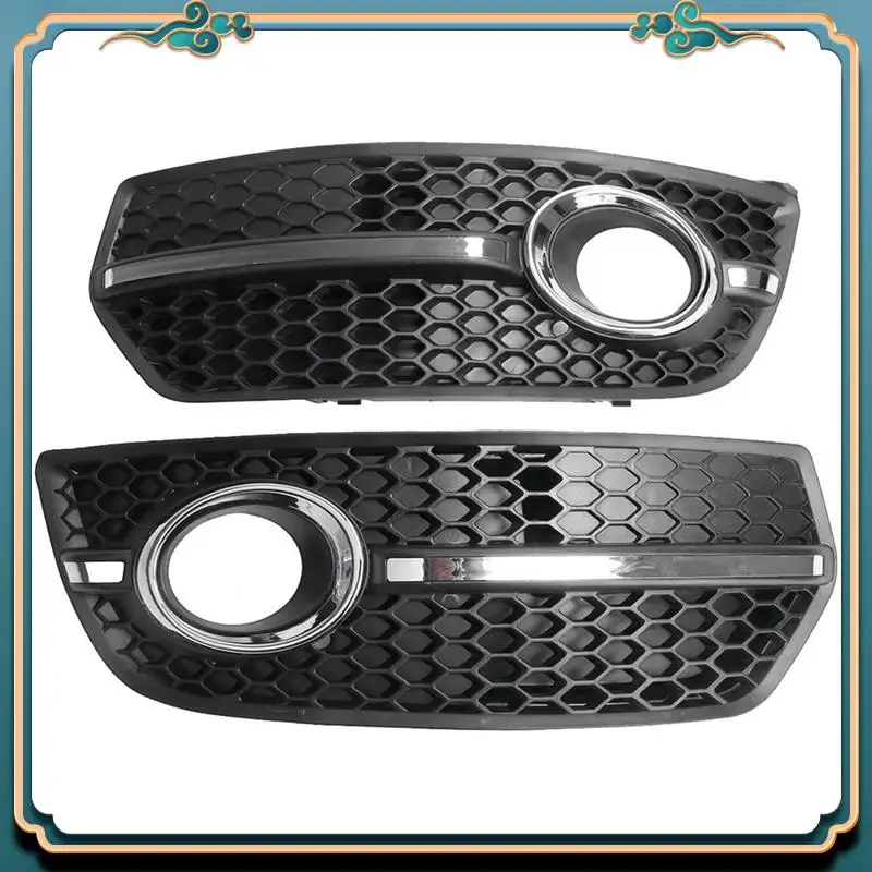 A54P-Car S-Line Front Fog Light Grille Anti-Fog Daytime Running Light Frame For Q5 2009-2011 8R0807681A 8R0807682A Replacem