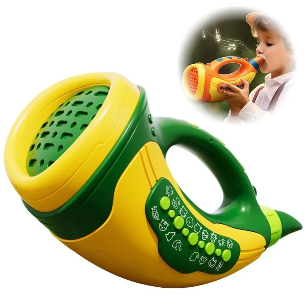 ABS Animal Caller Horn Outdoor Fun Toys Speaker Animal Caller Toy Interactive 3-speed Light Dispaly Trumpet Instrument for Kids