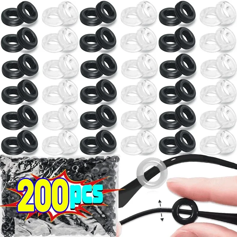 

200pcs Transparent Silicone Anti-slip Eyeglass Ear Hooks Colorful Round Retainer Holder Glasses Ear Hook EyeGlasses Accessories