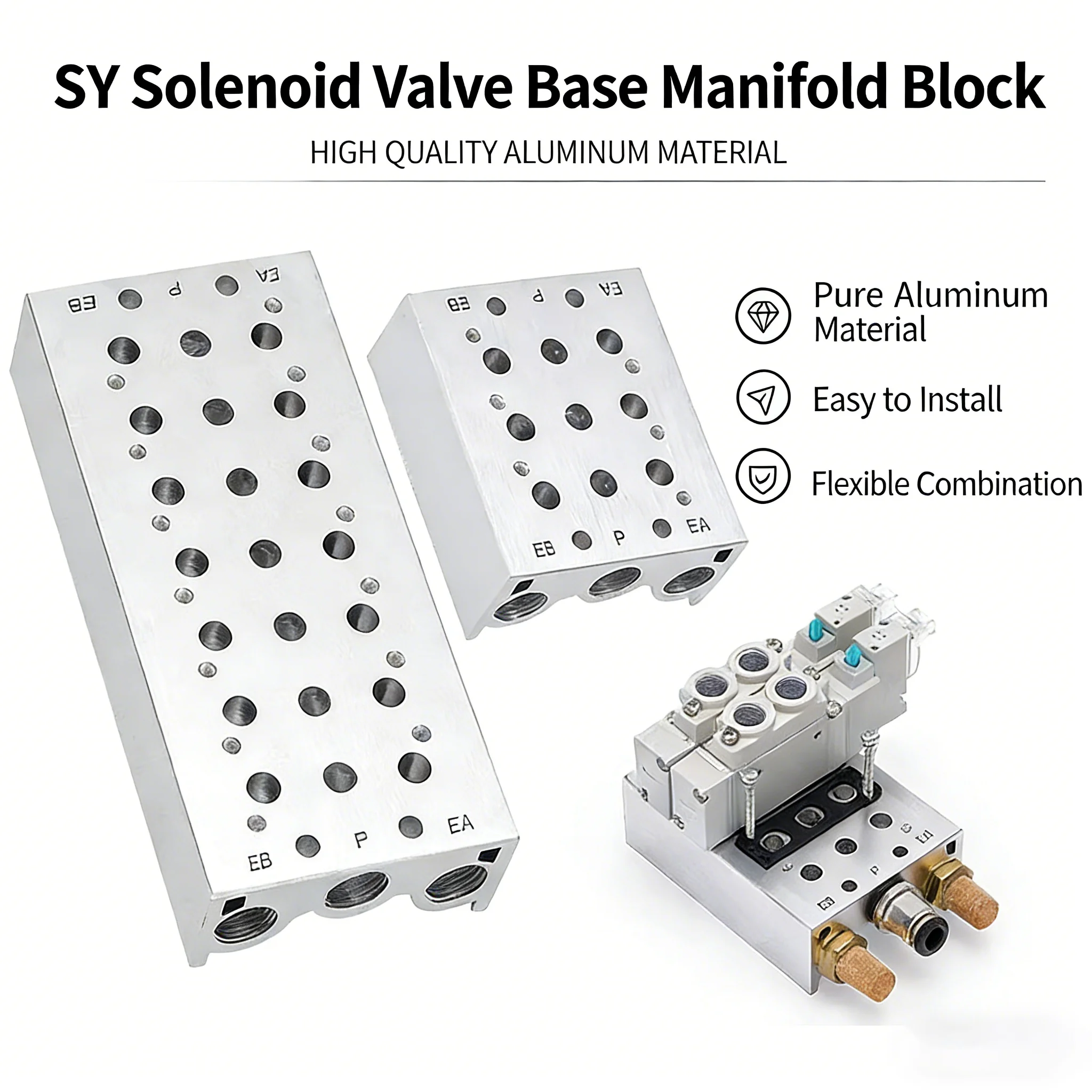 SY5120 Solenoid Valve SMC Type Base SS5Y5-20-02/03/04/05/06/07/08 Manifold Valve Plate