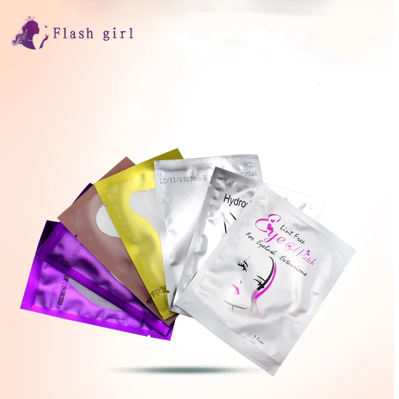 Coussinets pour extensions de cils, 50 paires/sac, tampons pour les yeux en gel, emballage imperméable, fournitures de beauté