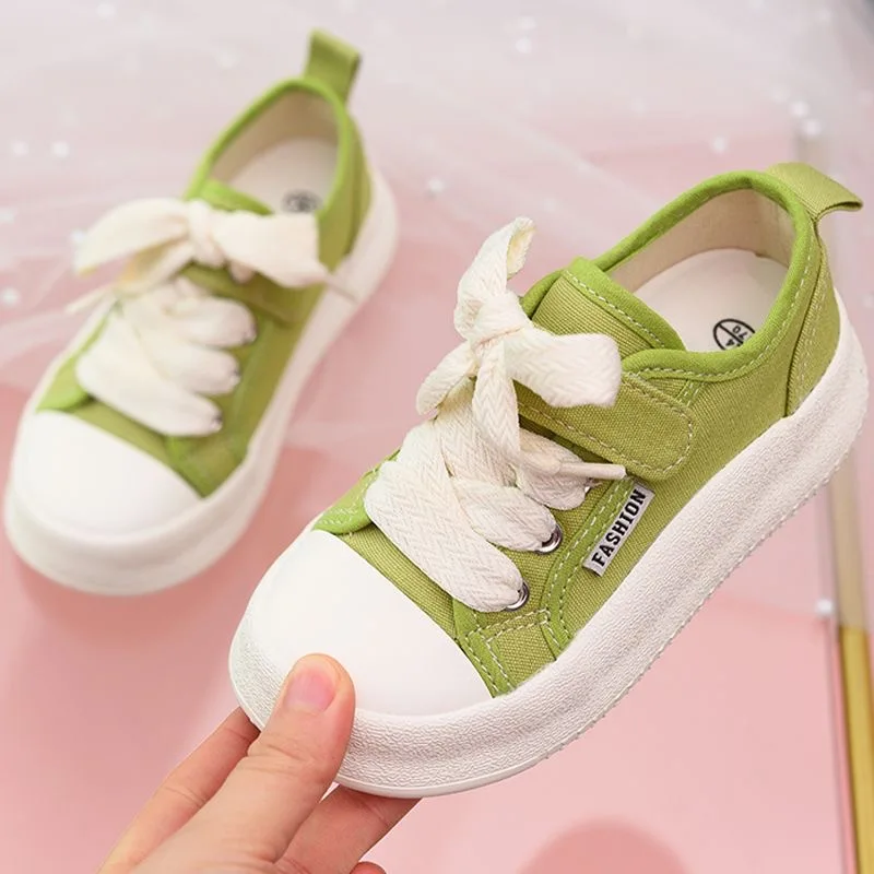 Filles chaussures en toile 2025 printemps et automne nouvelles chaussures pour enfants semelle souple chaussures décontractées antidérapantes élèves du primaire chaussures en tissu respirant baskets