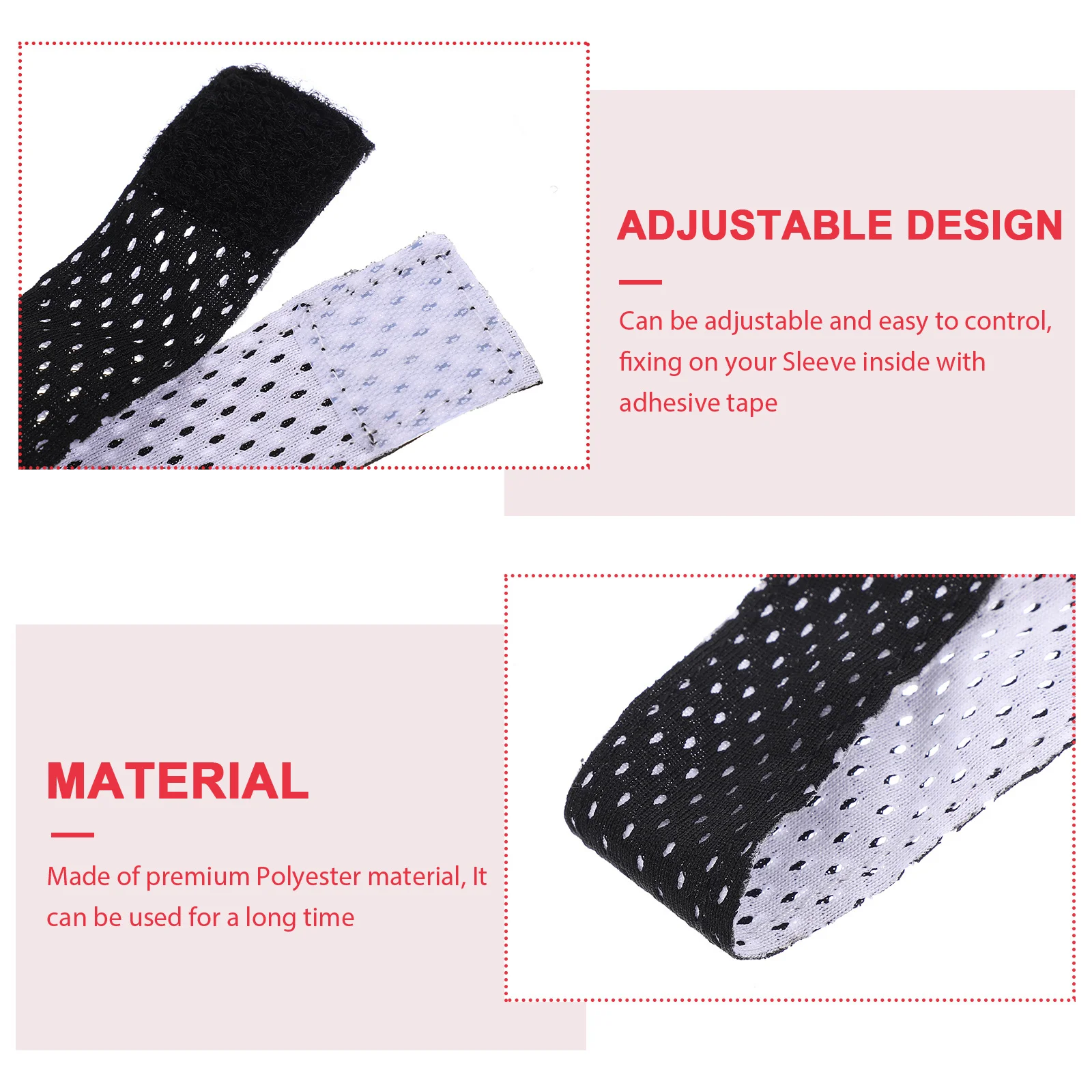 6 قطع من أشرطة تثبيت الأكمام المضادة للانزلاق للقمصان والربطات الرياضية مادة ناعمة قابلة للتنفس سهلة التحكم في أصحاب الأكمام