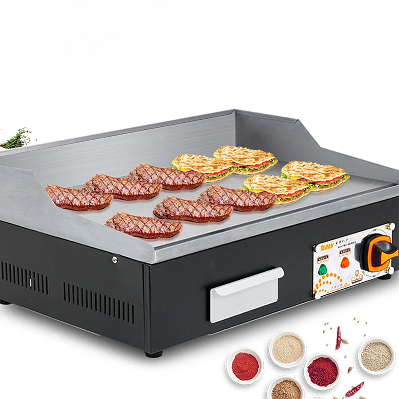 Commercial Teppanyaki Grill Electric Stainless Steel Large Flat Hotplate Skillet for Restaurant Kitchen