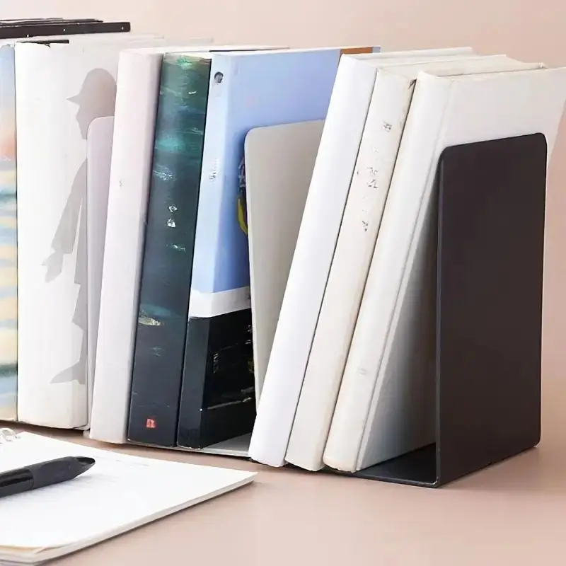 8 قطع من مساند الدفتين، مساند كتب شفافة للأرفف، أطراف كتب شديدة التحمل ومنظم سطح المكتب، سدادة كتب للكتب/الأفلام/القرص المضغوط