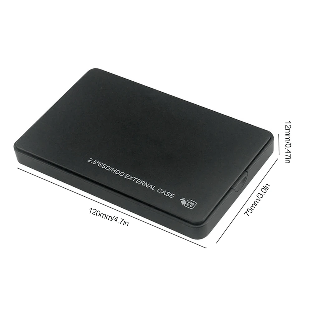 2.5 Inch Hard Drive Enclosure USB2.0 Portable Solid State Drive Box 480Mbps External Hard Disk Drive Box for Laptop Tablet