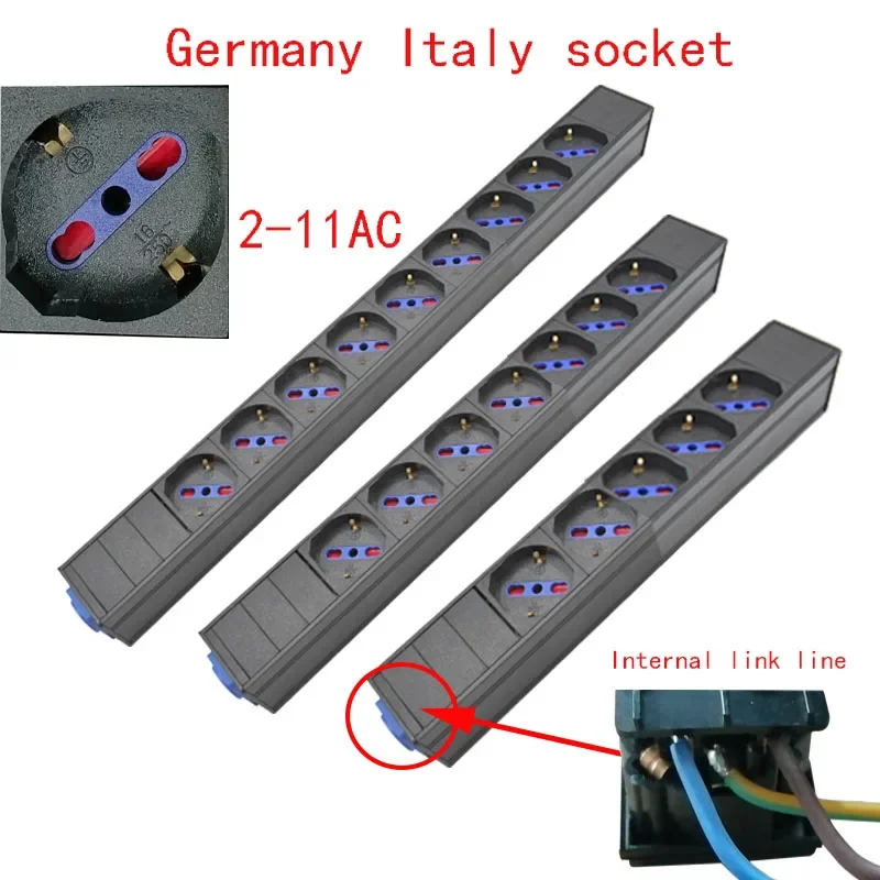 PDU power board Schuko Powerlink power link output box aviation plug 2-11AC German Italian socket