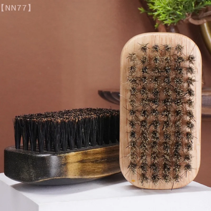 หมูป่าธรรมชาติแปรงเคราผู้ชายโกนคอ Duster แปรงทําความสะอาดตัดผมน้ํามันหัวแกะสลักผมจัดแต่งทรงผมเครื่องมือ