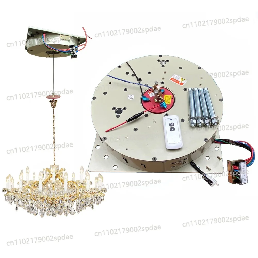 Chandelier Lift Motor Winch System 50kg 110lbs Load Capacity 4m 13ft Lifting Height For Hotel Hall Engineering Maintenance