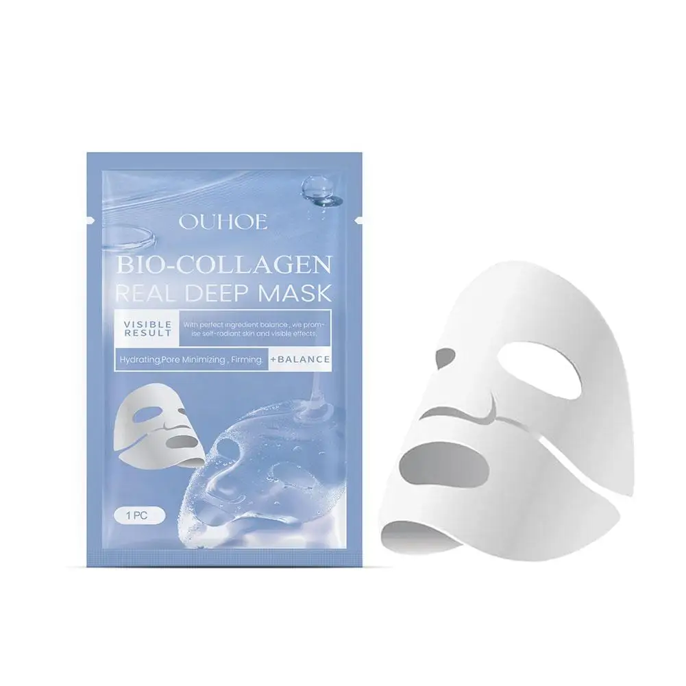 Bio-Collageen Echt Diep Masker Oplosbaar Collageen Sheet Masker Met Gehydrolyseerd Collageen Hydraterende Gezichtsmasker Voor Huidverzorging W6p5