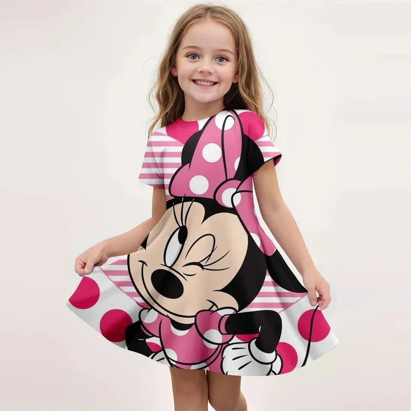 

XT8Summer Girls Minnie Mouse Dress Christmas Party Fashion Dresses Birthday Gifts Girls Kids Stitch ClothesXT6@!
