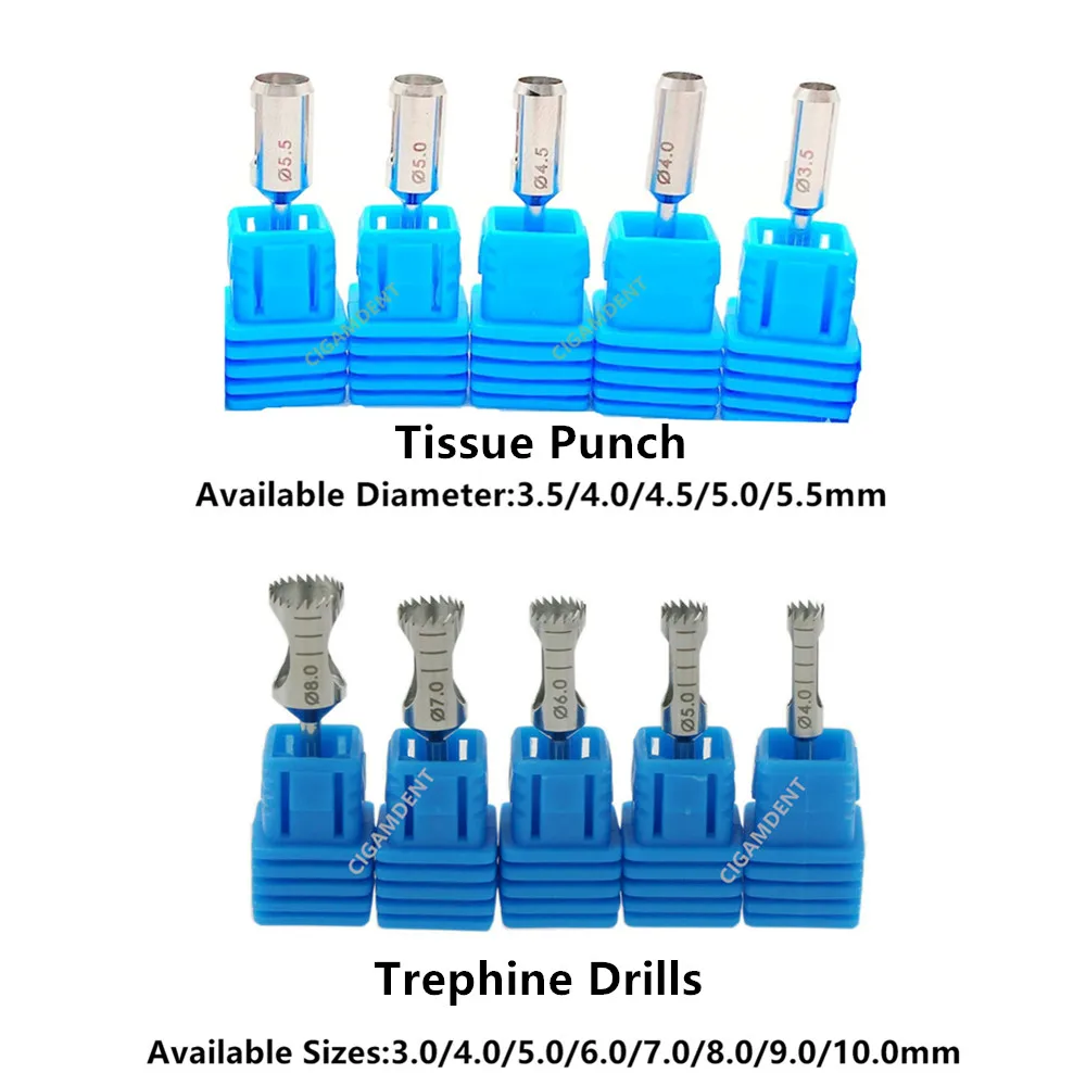 

1Pc Dental Implant Tissue Punch Kit Trephine Burs Bone Graft Drills Surgical Instruments Tool