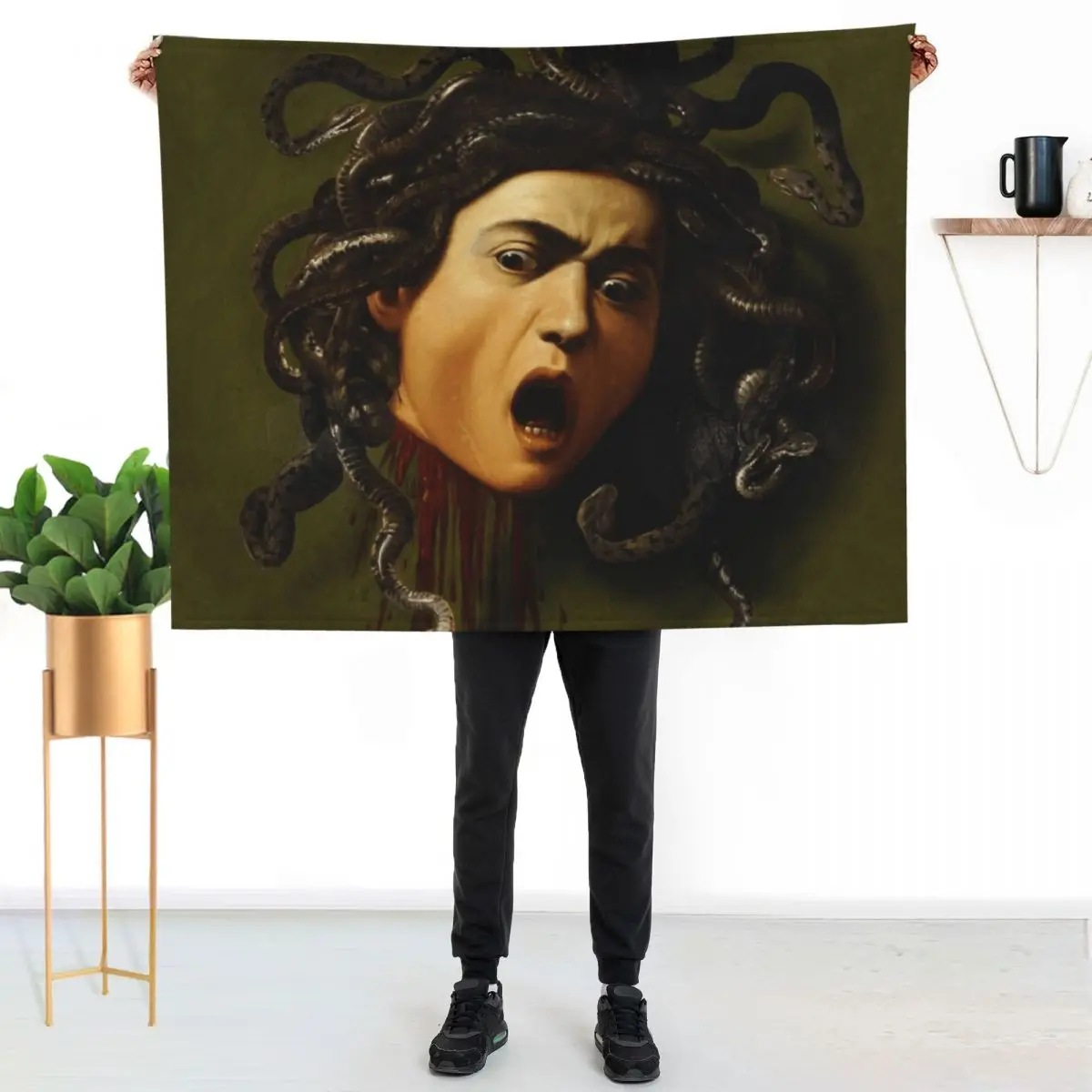 Medusa Caravaggio 1598 Greek Mythology Art Throw Blanket Furrys anime Hairys Blankets For Sofas For Sofa Thin Custom Blankets