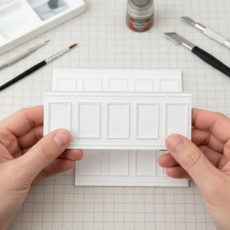 Miniature Square Wall Skirt Panel For Dollhouse Windows Micro Landscape Scene Setting Model Home Decor