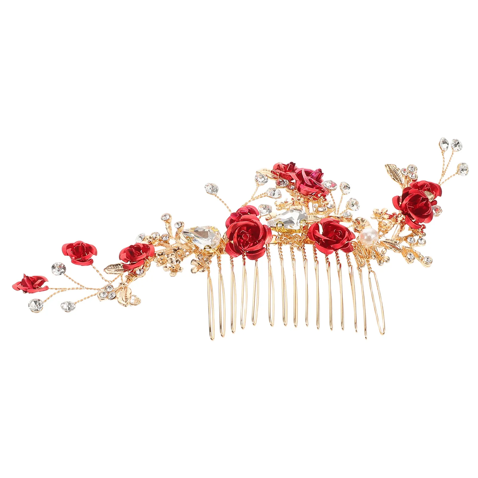 

Свадебные украшения для волос: красный цветок для гребня, цветочный головной убор для женщин и гостей на вечеринку