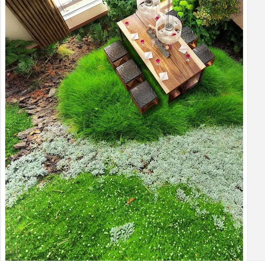 

Photo green grass floor pvc self-adhesive wallpaper waterproof self-adhesion home decoration