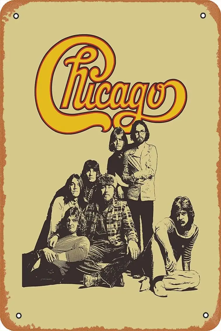 Chicago Art Board Print Retro Metall Blechschild Home Bar Man Cave Wanddekoration,
