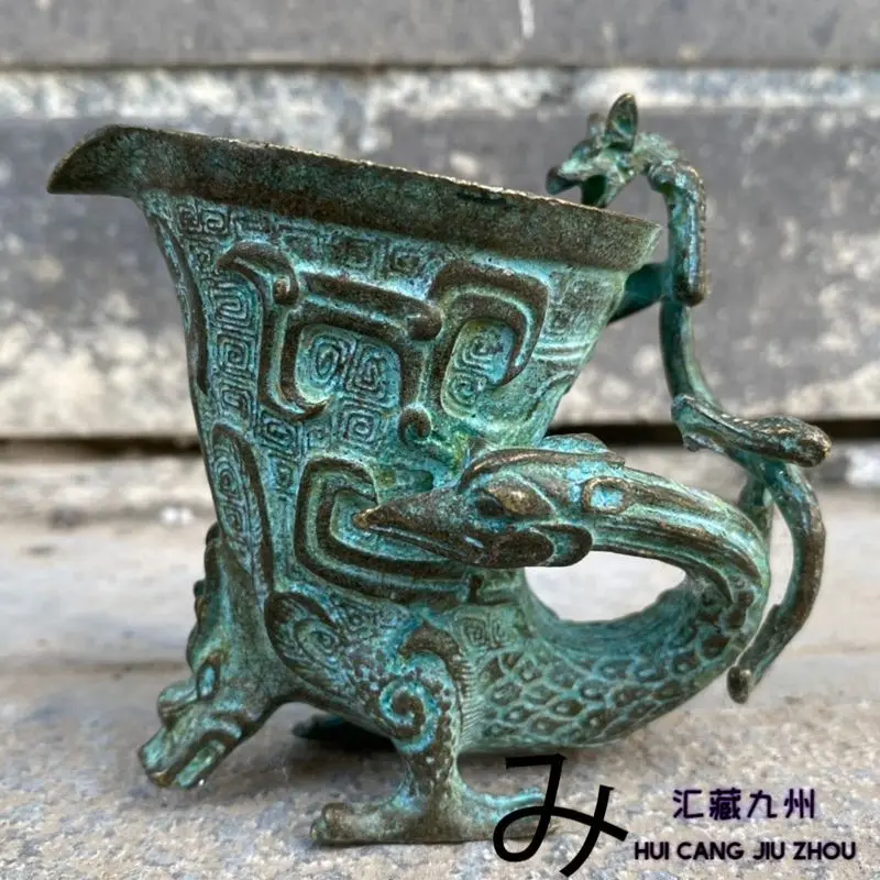 Retro Chinese auspicious beast: phoenix Wine Cup Wine Vessel  Ornament Decoration Tea Pet Figurines Desk Decor Accessories