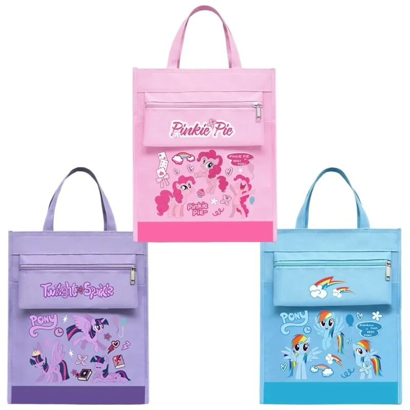 Mochila De mano portátil de dibujos animados para estudiantes, bolsa de almacenamiento de archivos de gran capacidad, serie My Little Pony