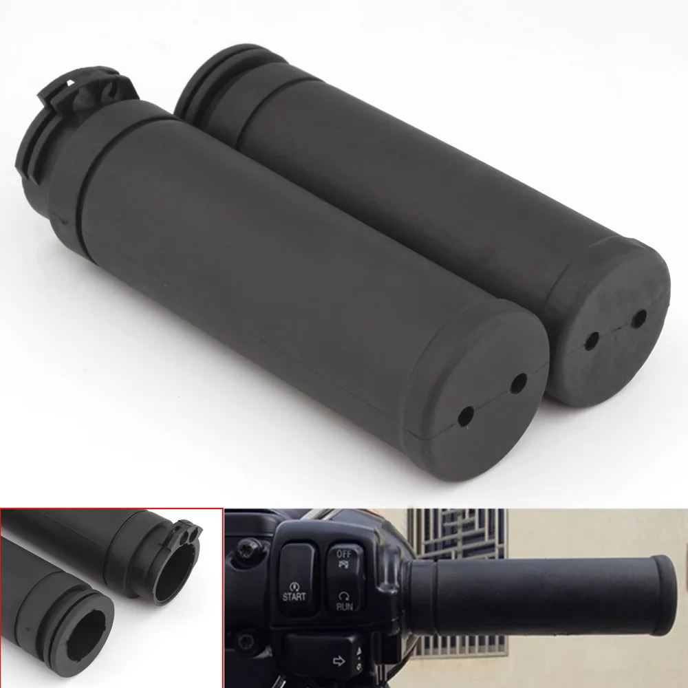 25mm Universal Motorcycle Rubber Handlebar Hand Grips For Harley Models 1996-Later with Twin Cable Throttle 1