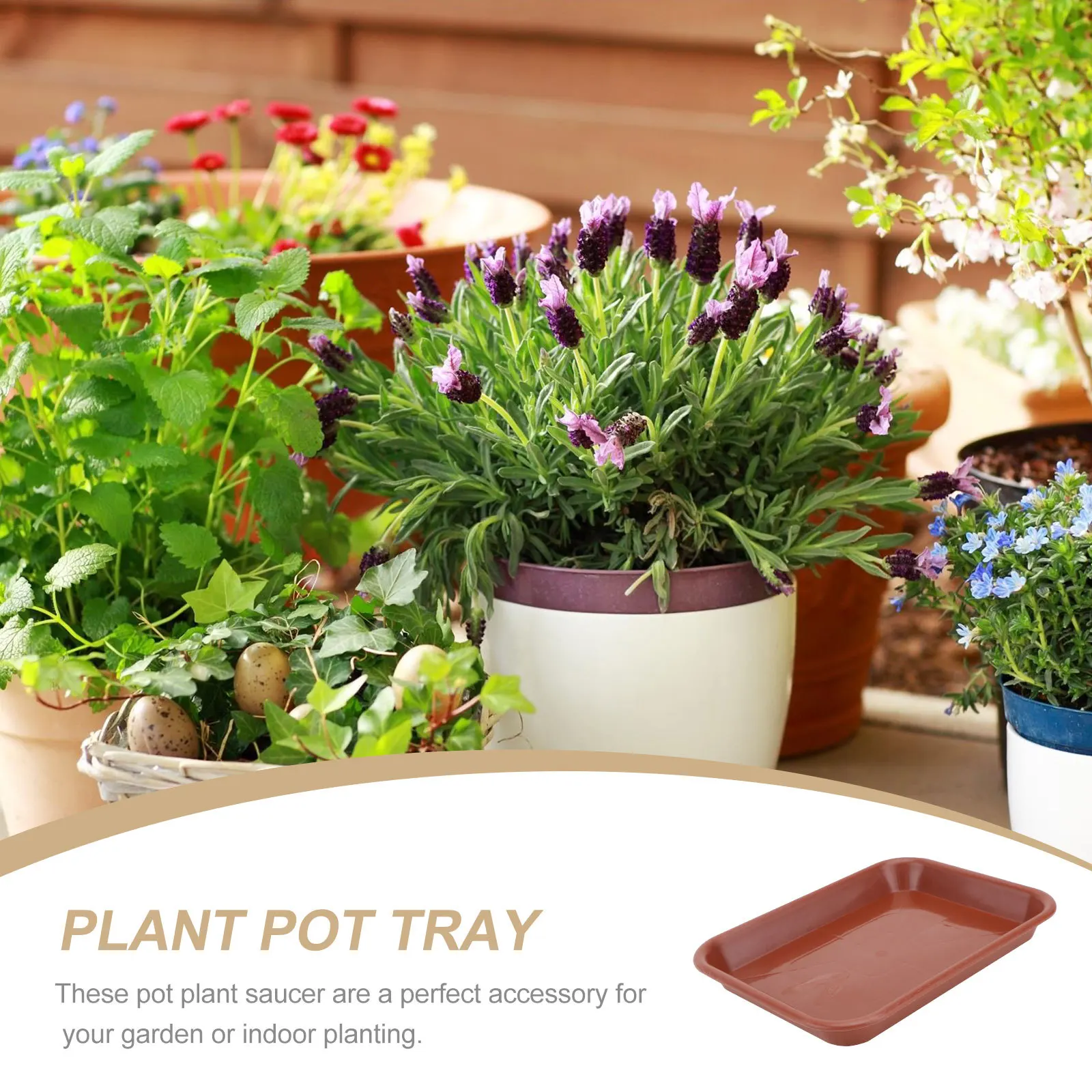 

10Pcs Rectangular Flowerpot Tray Premium Plastic Durable Plant Pot Base Plate Water Tray Garden Indoor Plant Pot Accessory