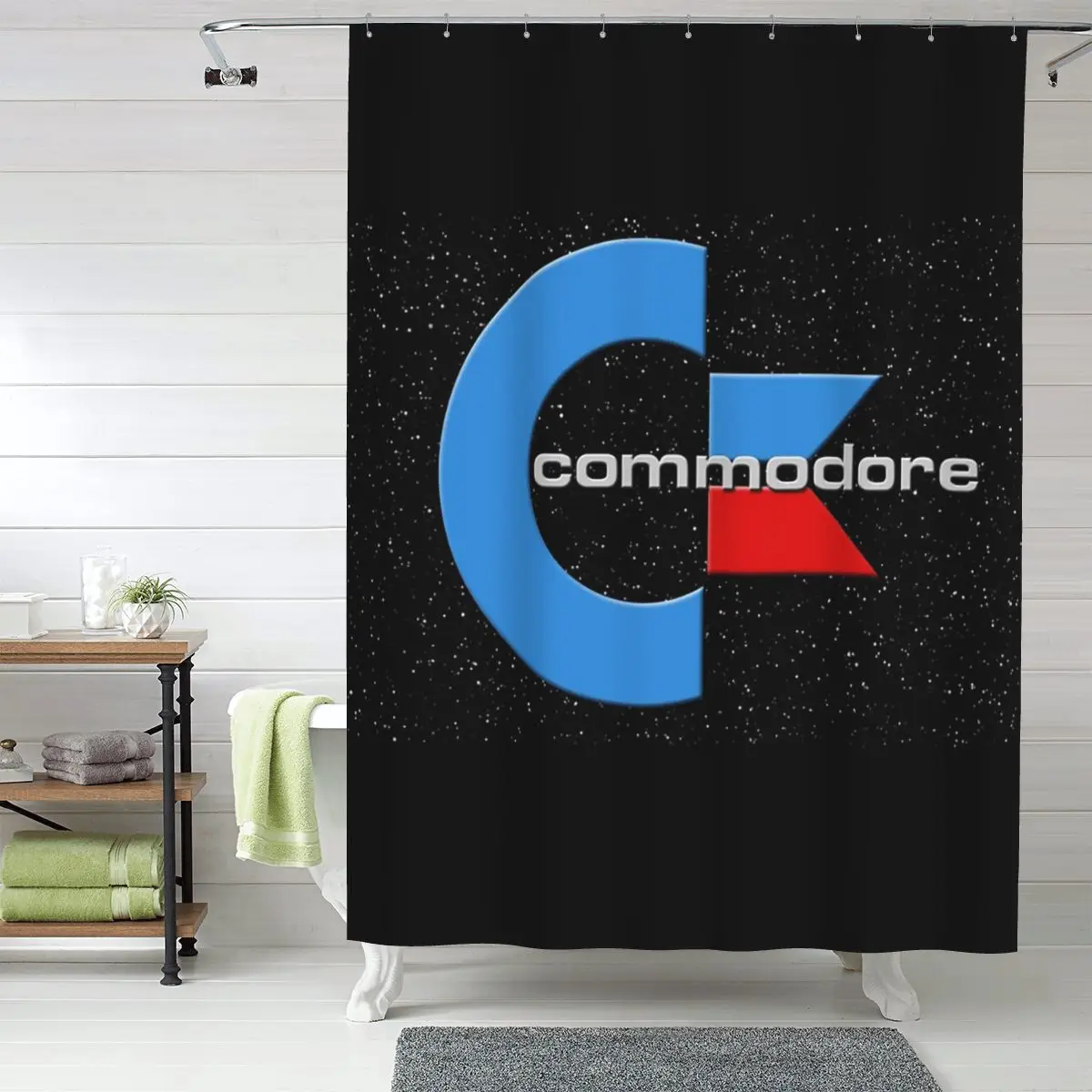 

Commodore Go Back To Your Childhood Shower Curtain Bathroom Polyester Waterproof Bath Curtains with Hooks