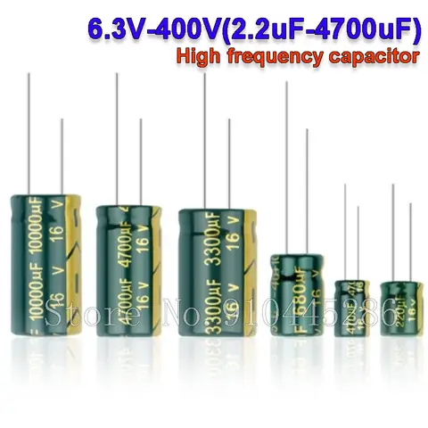 10V 16V 25V 35V 50V 400V Ibuw Capacitor de alumínio de alta frequência e baixo ESR 100UF 220UF 330UF 470UF 680UF 1000UF 2200UF 3300UF