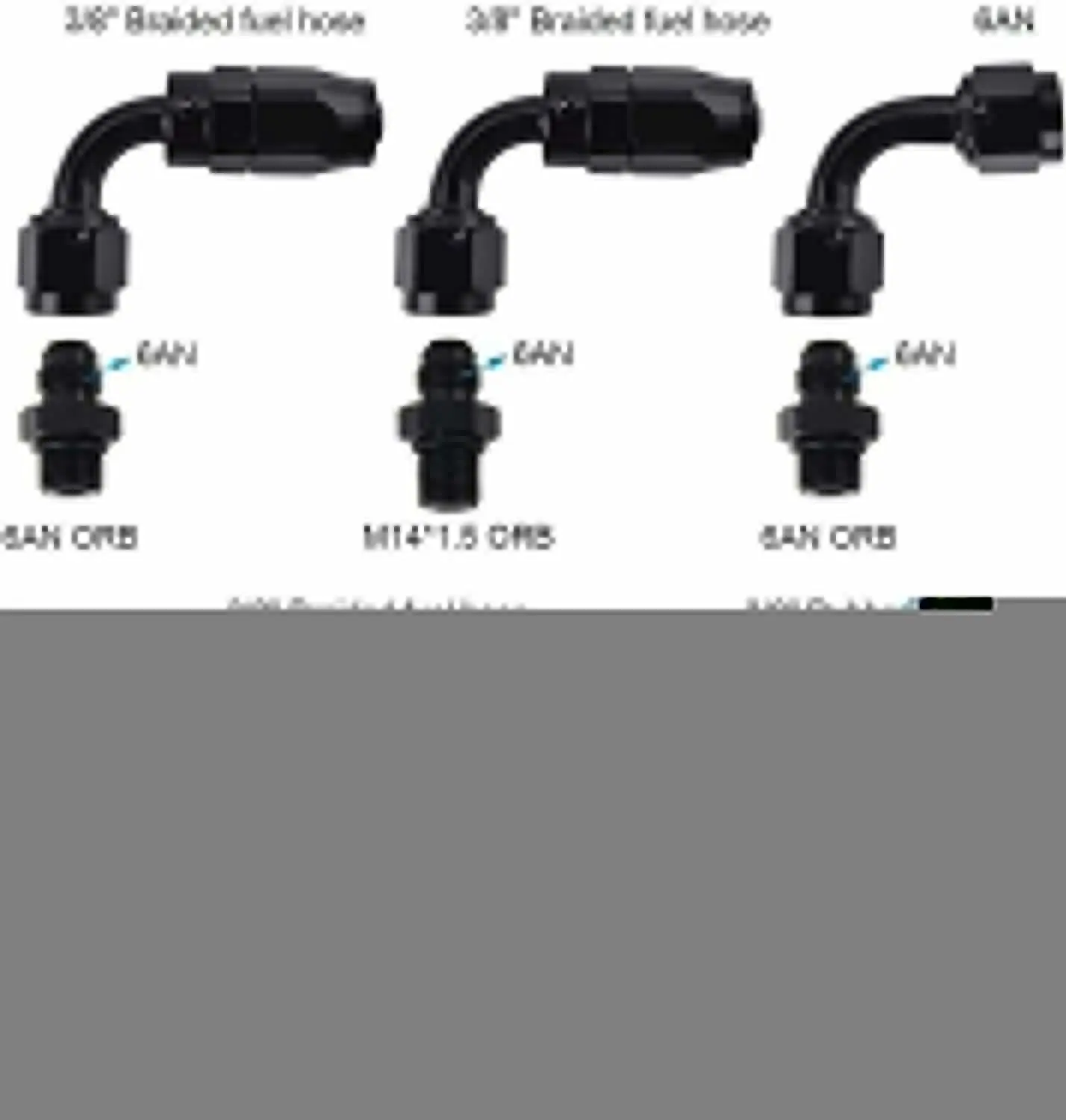 طقم منظم ضغط الوقود العالمي القابل للتعديل 100 رطل لكل بوصة مربعة مقياس AN6 مناسب باللون الأسود #3