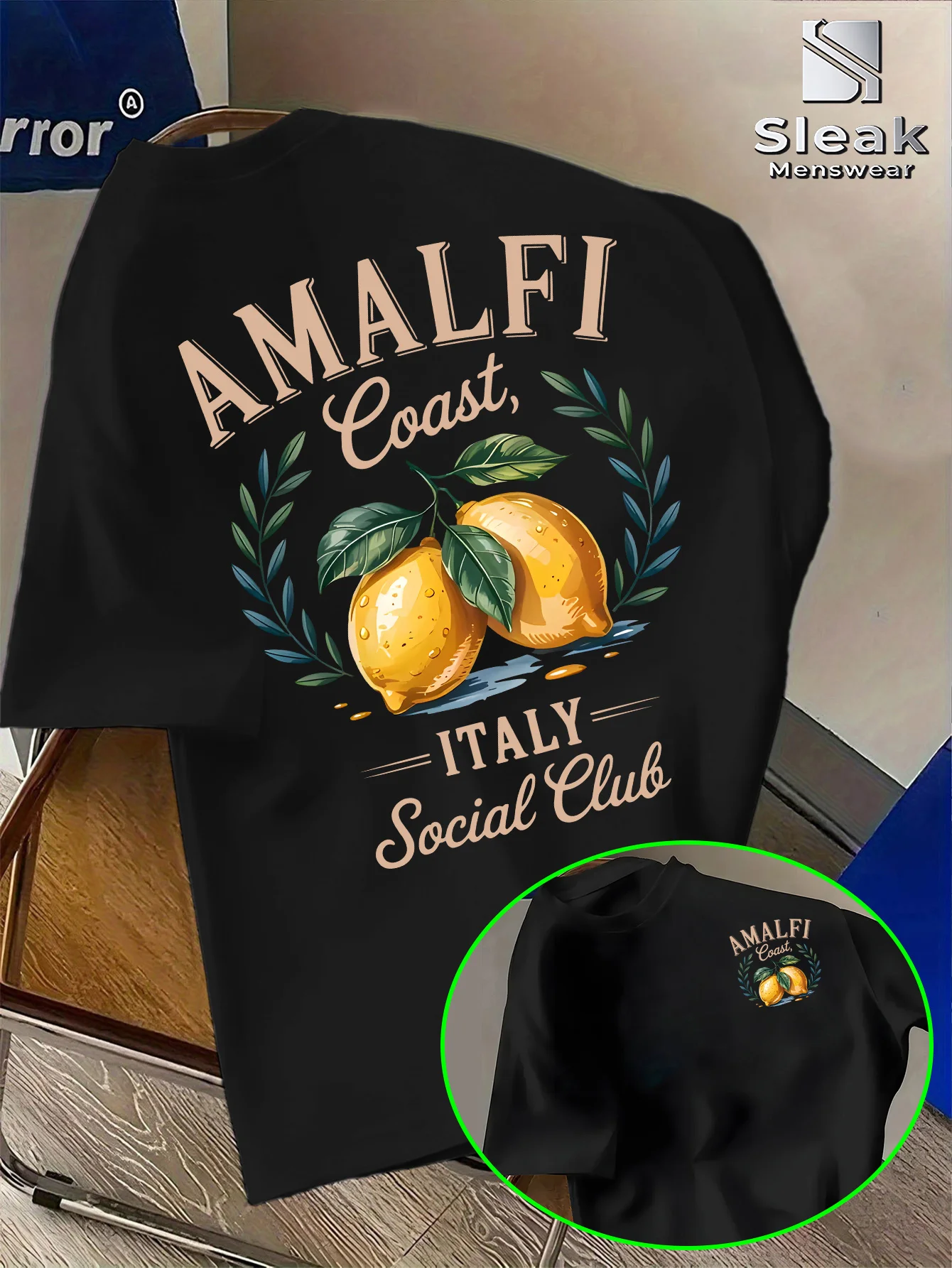 2026 Herren-T-Shirt mit italienischem Amalfi-Küsten-Zitronenmuster, Sommerliches Freizeit-Kurzarm-T-Shirt für den Urlaub, Outdoor-Sport-Oberteil – Detail 7