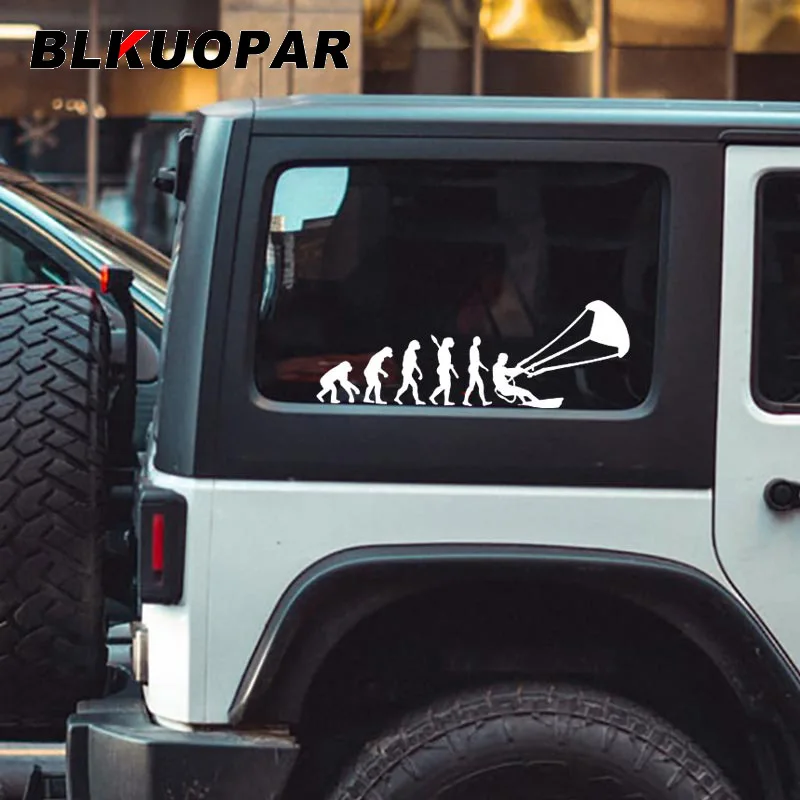 BLKUOPAR Kitesurfing Evolution Car Stickers JDM Creative Vinyl Decal Scratch-Proof Bumper Motorcycle Surfboard Car Accessories