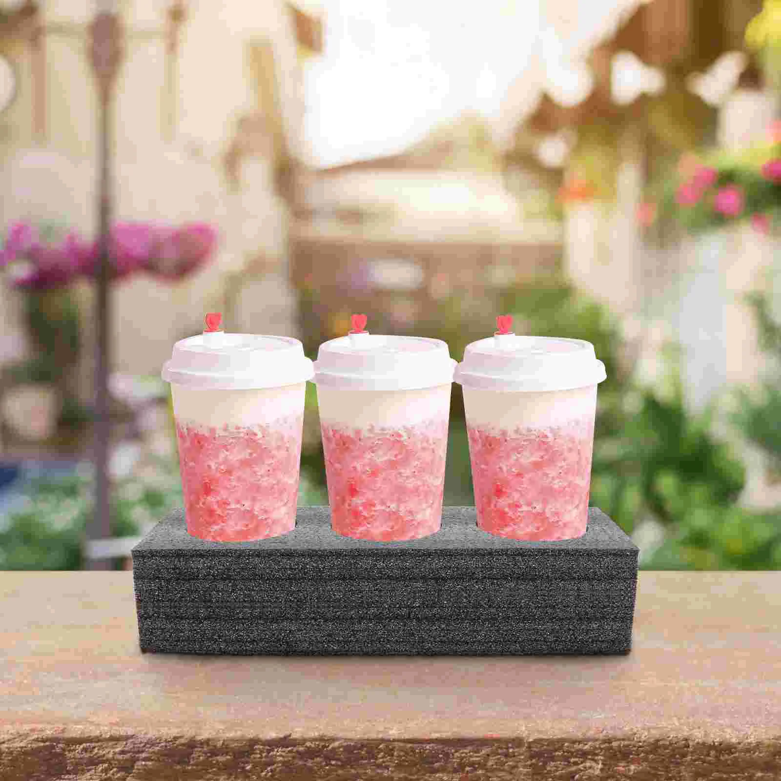 2 Pcs Milk Tea Drink Cup Holder Food Trays Takeout Beverage Carrier Coffee Outdoor Pearl Cotton Fixing Stand Packing