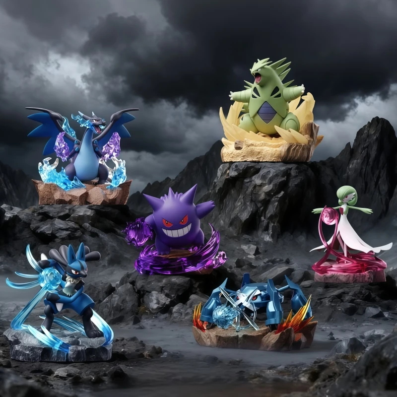 

HOLLY BOX Pokémon Figure Full Strength Battle Series Mega Charizard X Gengar Tyranitar Metagross Ornament Trendy Toy Gift