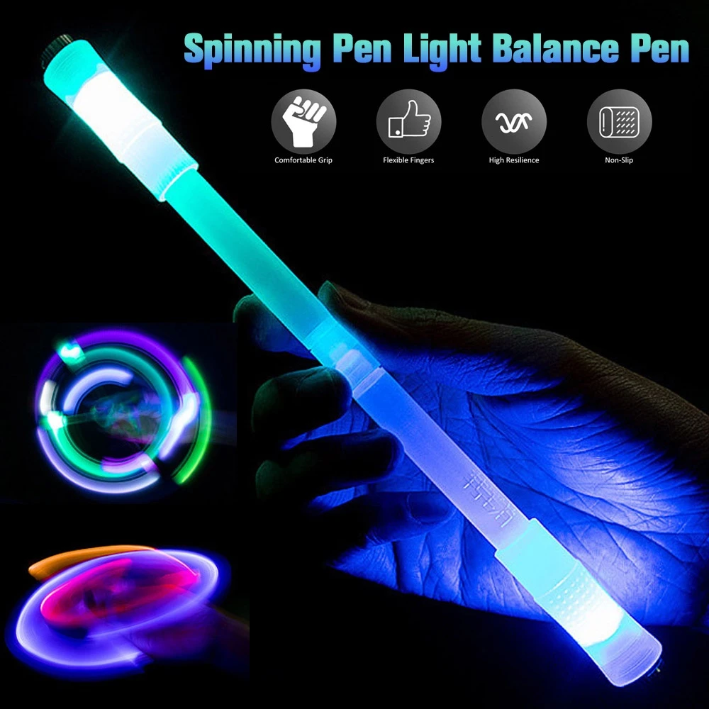 

Luminous Spinning Pen Glowing in Dark Rotating Balance Pen Decompression Pens Spinner Toy LED Spinning Pen Gifts For Kids Adults