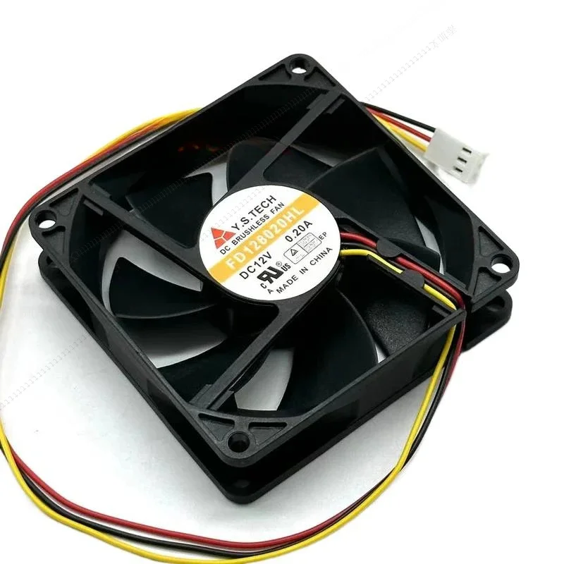 W Y.S TECH FD 128020   HL DC 12V 0.20A 80X80X20Mm 3-Wire Server Cooling Fan