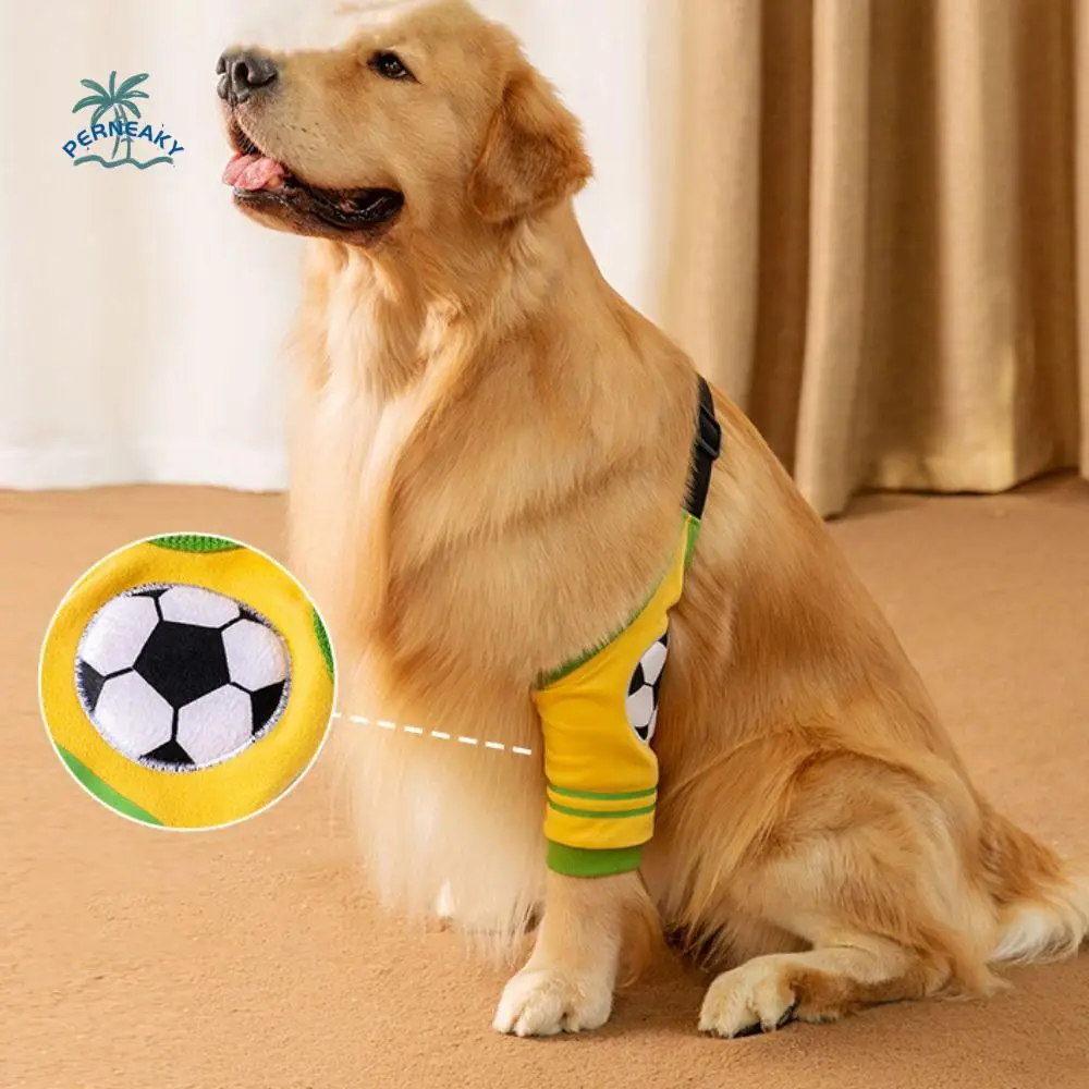 

Cartoon Pet Recovery Sleeve Football/Star Pattern Soft Dog Elbow Brace Adjustable Comfortable Dog Front Legs Sleeve