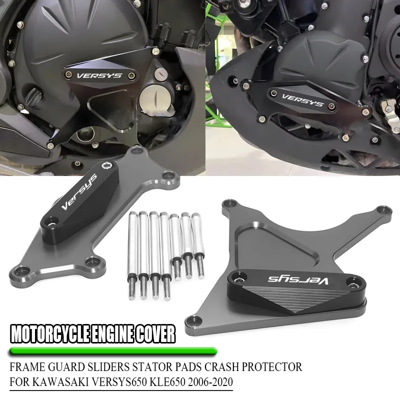 

For Versys 650 NINJA KLE650 2006-2018 2019 2020 Motorcycle Engine Cover Frame Guard Sliders Stator Pads Crash Protector