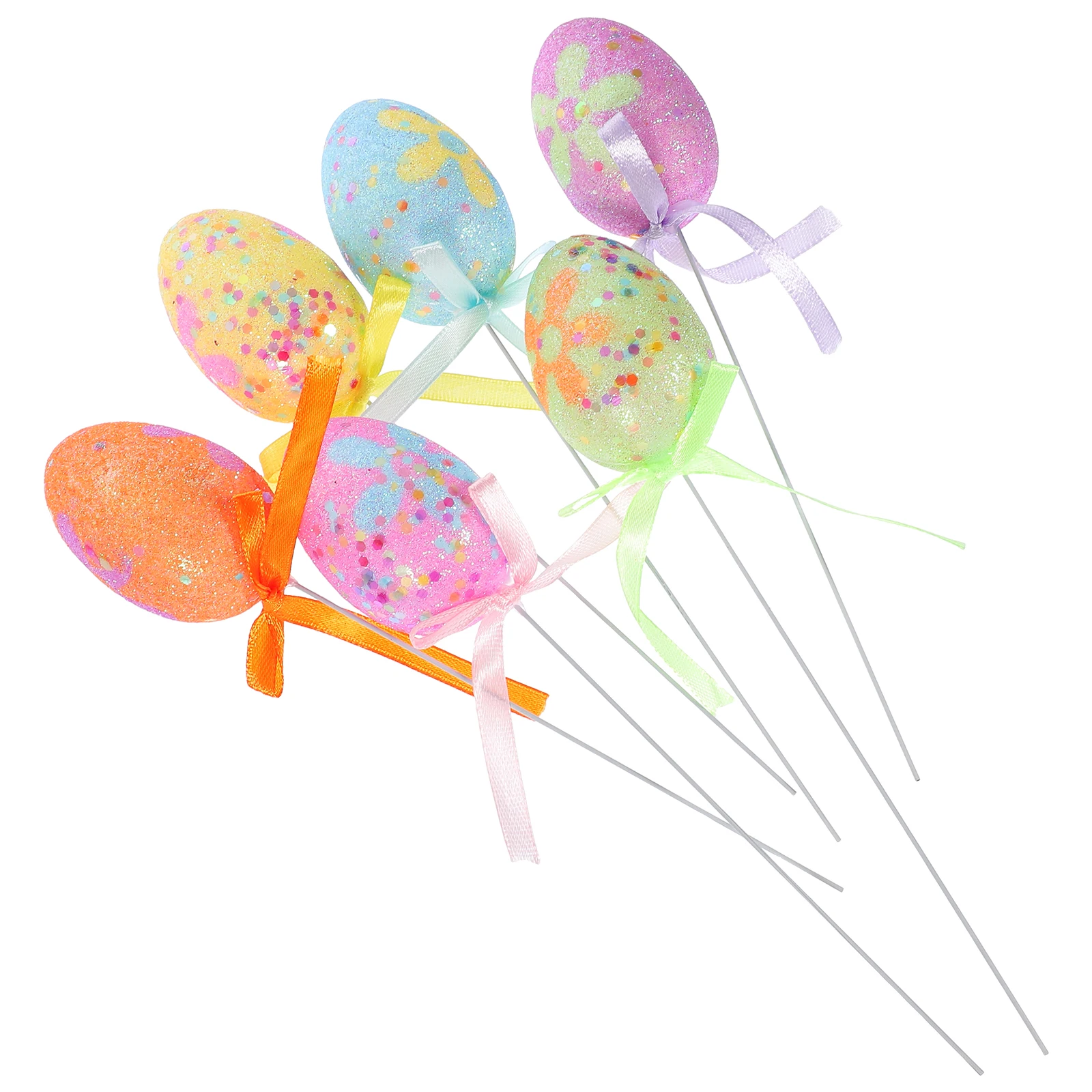 

6pcs Easter Egg Branches 4x6cm 6 Colors Artificial Foam Decorations DIY Floral Wreath Garland Easter Party Supplies