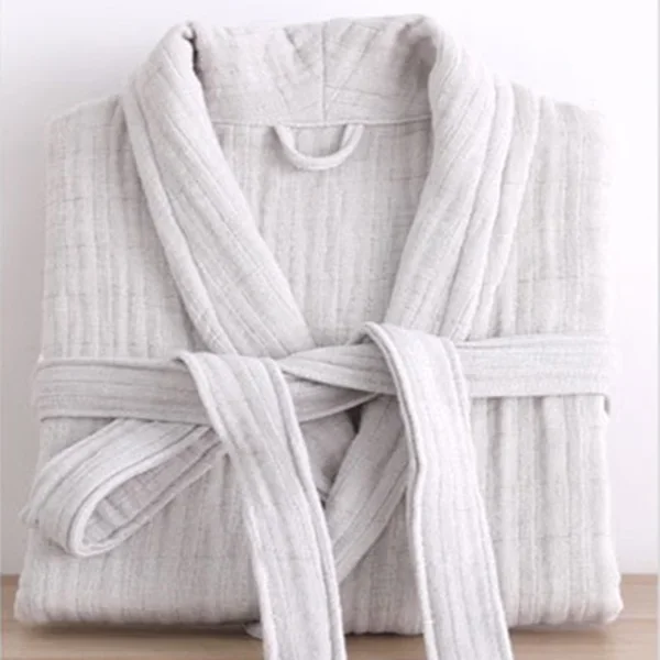 JFLEGAL New Cotton Long Length Home Clothing Bathrobe with Thickened Gauze, Towel Material, Soft and Breathable Shower Robe