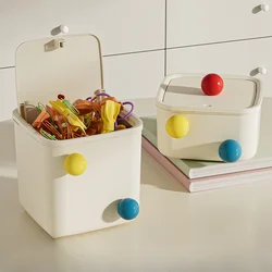 Multi Functional Storage Box Cute Hair Accessory Rubber Band Headband Hair Clip Storage Box Cover Simple Mini Desktop Trash Can